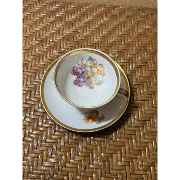Vintage E&R 1886 Golden Crown Bavaria Orchard Tea Cup & Saucer Set - Picture 2 of 6